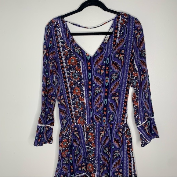 Pura Emocag bohemian print long sleeve pocket romper - Picture 2 of 15